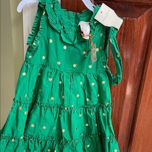 Green Floral Kids Dress